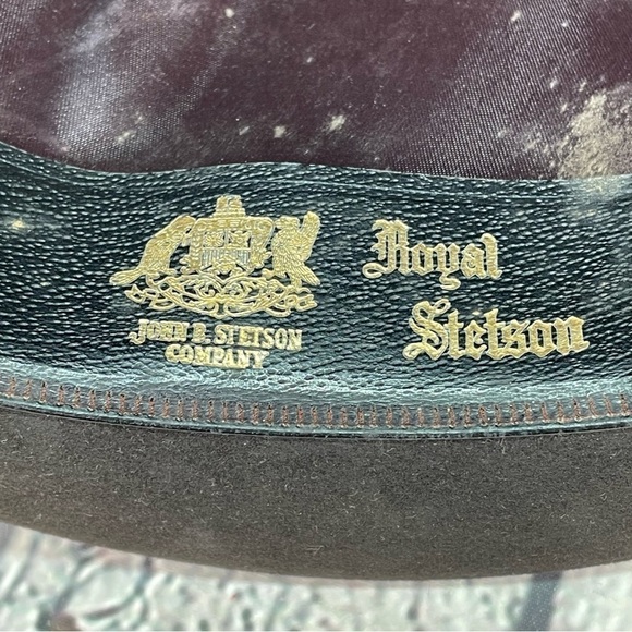 VTG Royal Stetson 60s Fedora Hats Size 7 1/8 Brown Fur Felt Driving Road Hat - Picture 6 of 9